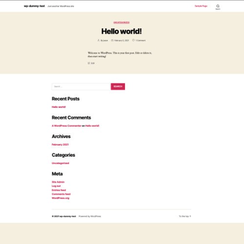 Example of a default wordpress site using a default theme